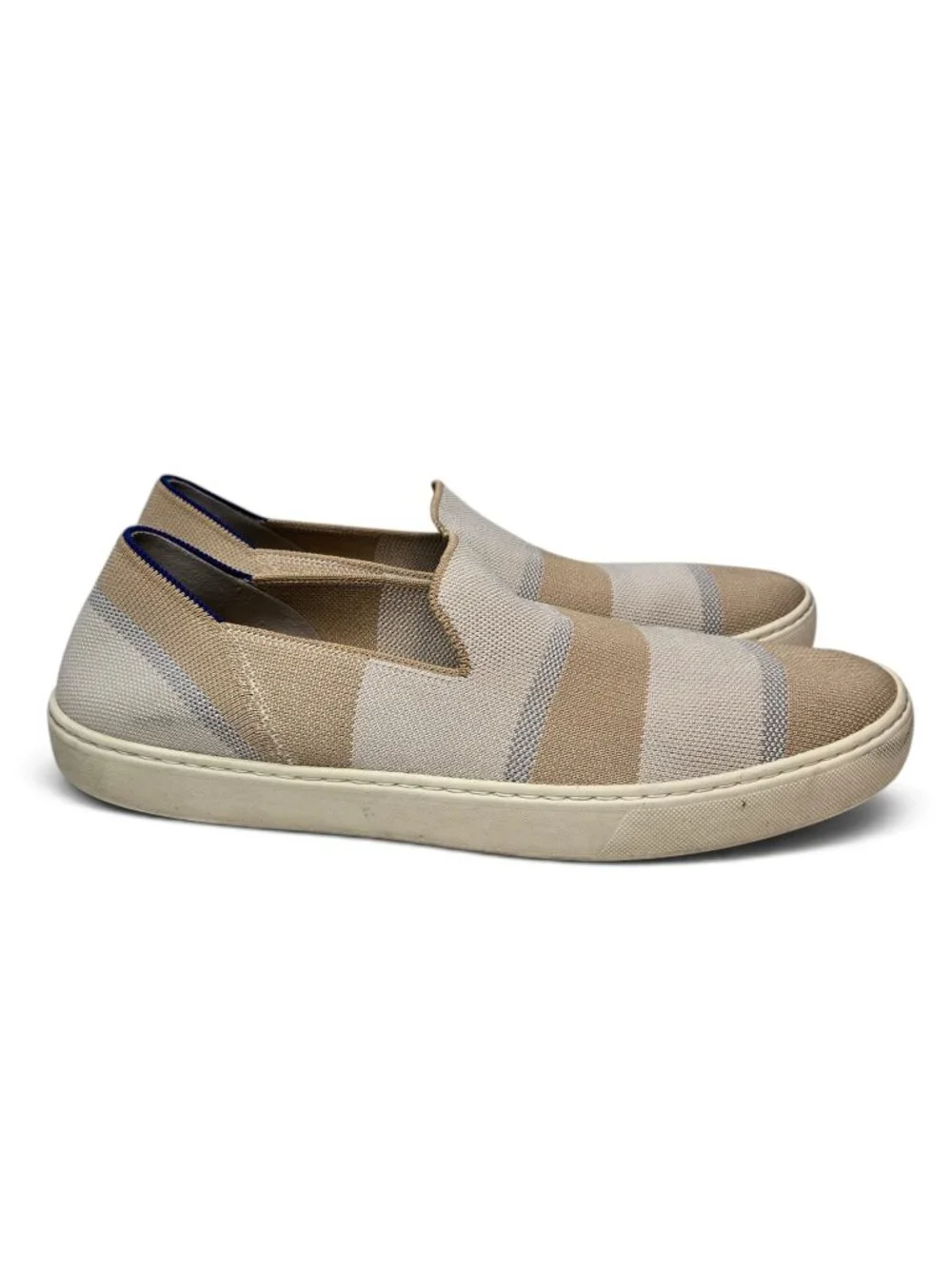 Rothy's The Birch Stripe Slip On Loafer Womens Neutral Canvas Retired Style 13